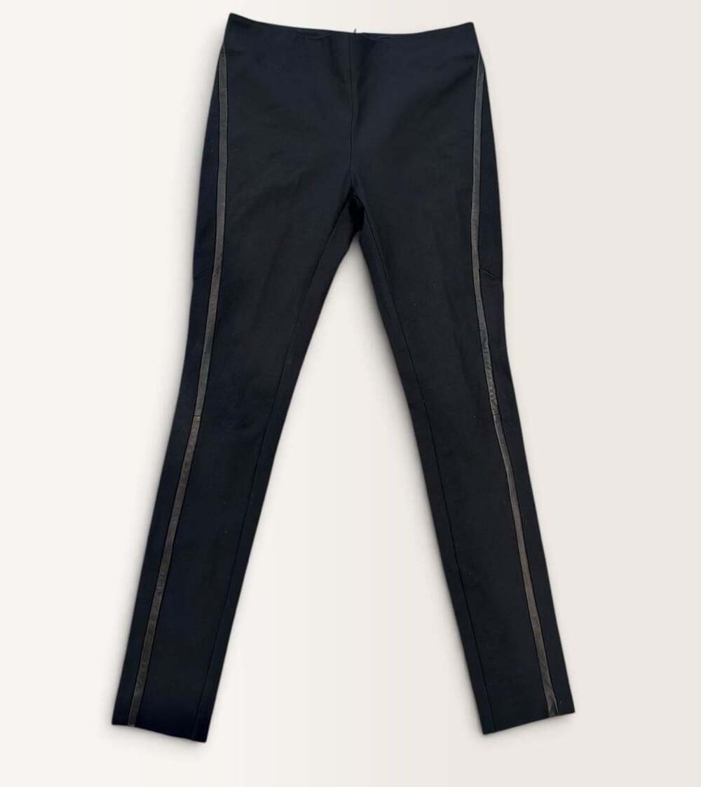 Rag & Bone Leggings Size 4 Black Genuine Leather Trim